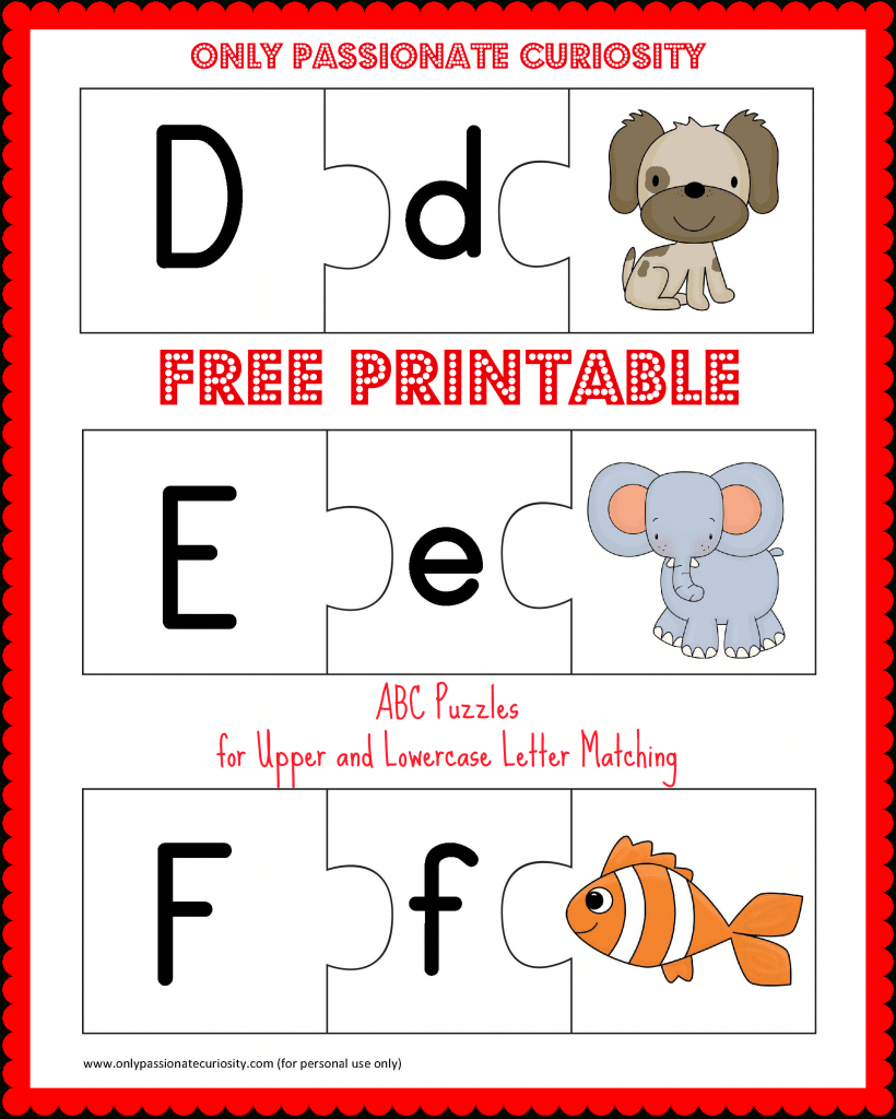 Free Printable Abc Puzzles: Upper And Lowercase Letter Matching intended for Free Printable Alphabet Puzzles