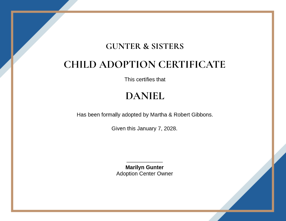 Free Printable Adoption Certificate Templates To Customize Online for Free Printable Adoption Certificate