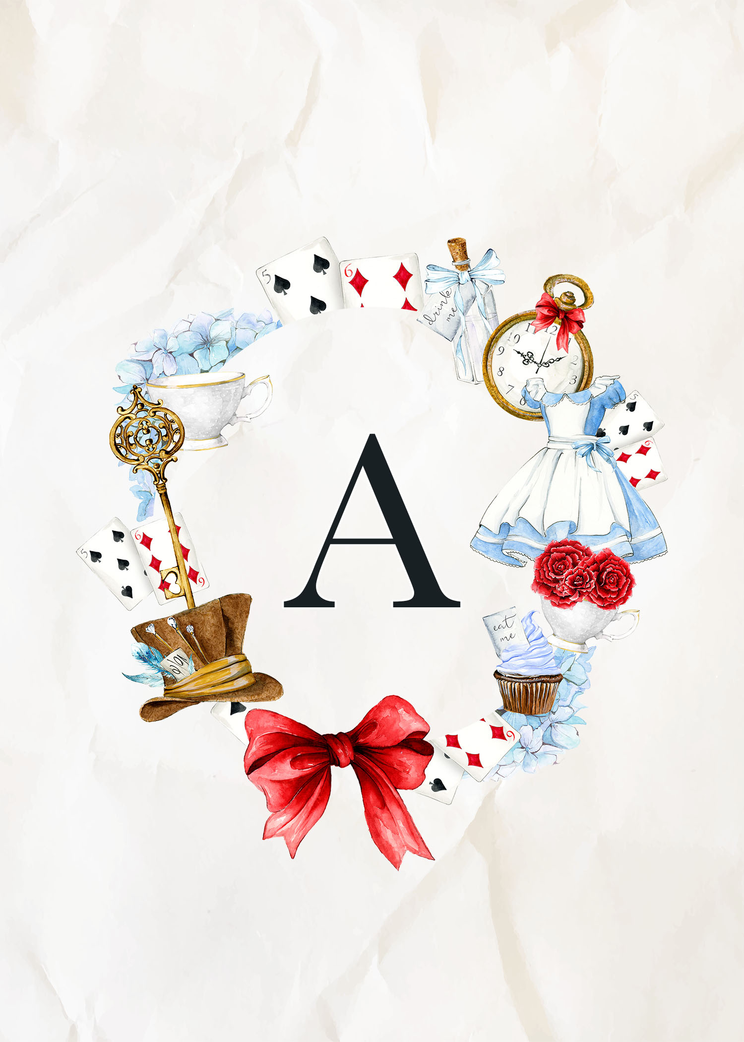 Free Printable Alice In Wonderland Monograms | The Cottage Market pertaining to Alice In Wonderland Free Printables