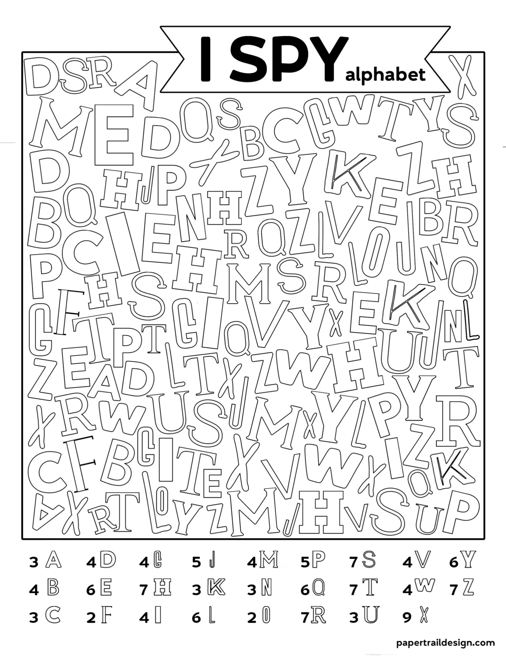 Free Printable Alphabet I Spy Game - Paper Trail Design with Free Printable Alphabet Games