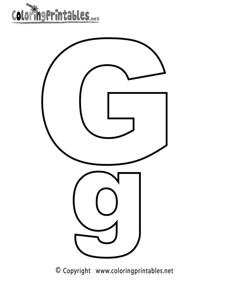 Free Printable Alphabet Letter G Coloring Page intended for Free Printable Letter G Coloring Pages