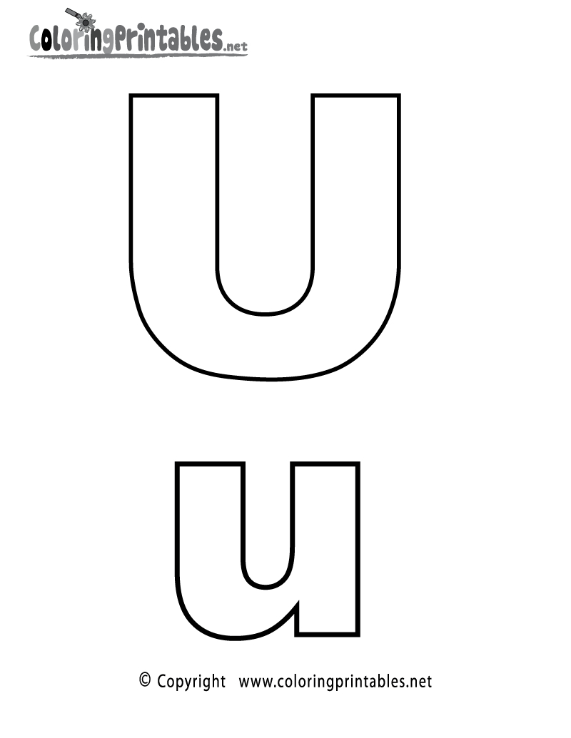 Free Printable Alphabet Letter U Coloring Page with regard to Free Printable Letter U Coloring Pages