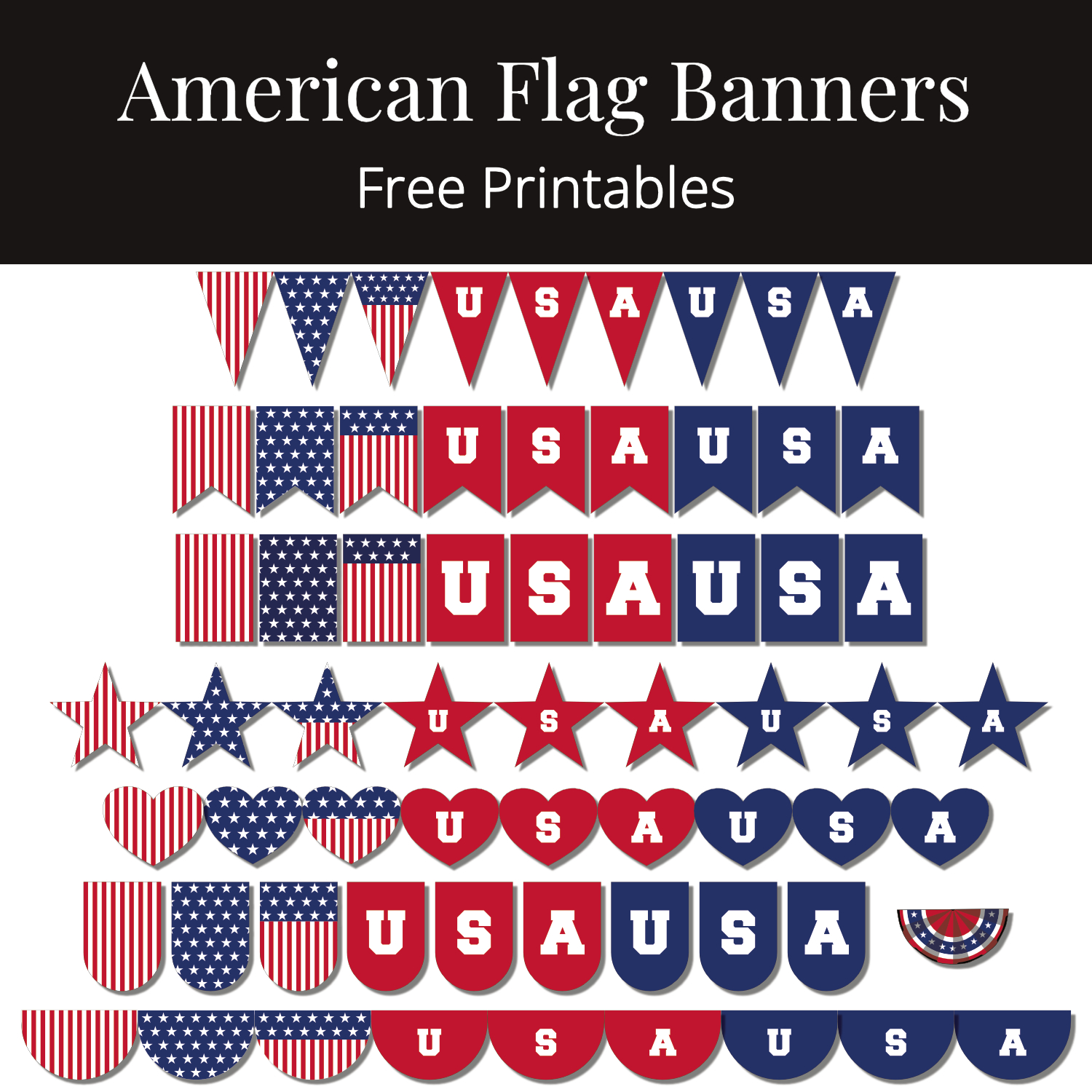 Free Printable American Flag Patriotic Banners pertaining to Free Printable Patriotic Banner