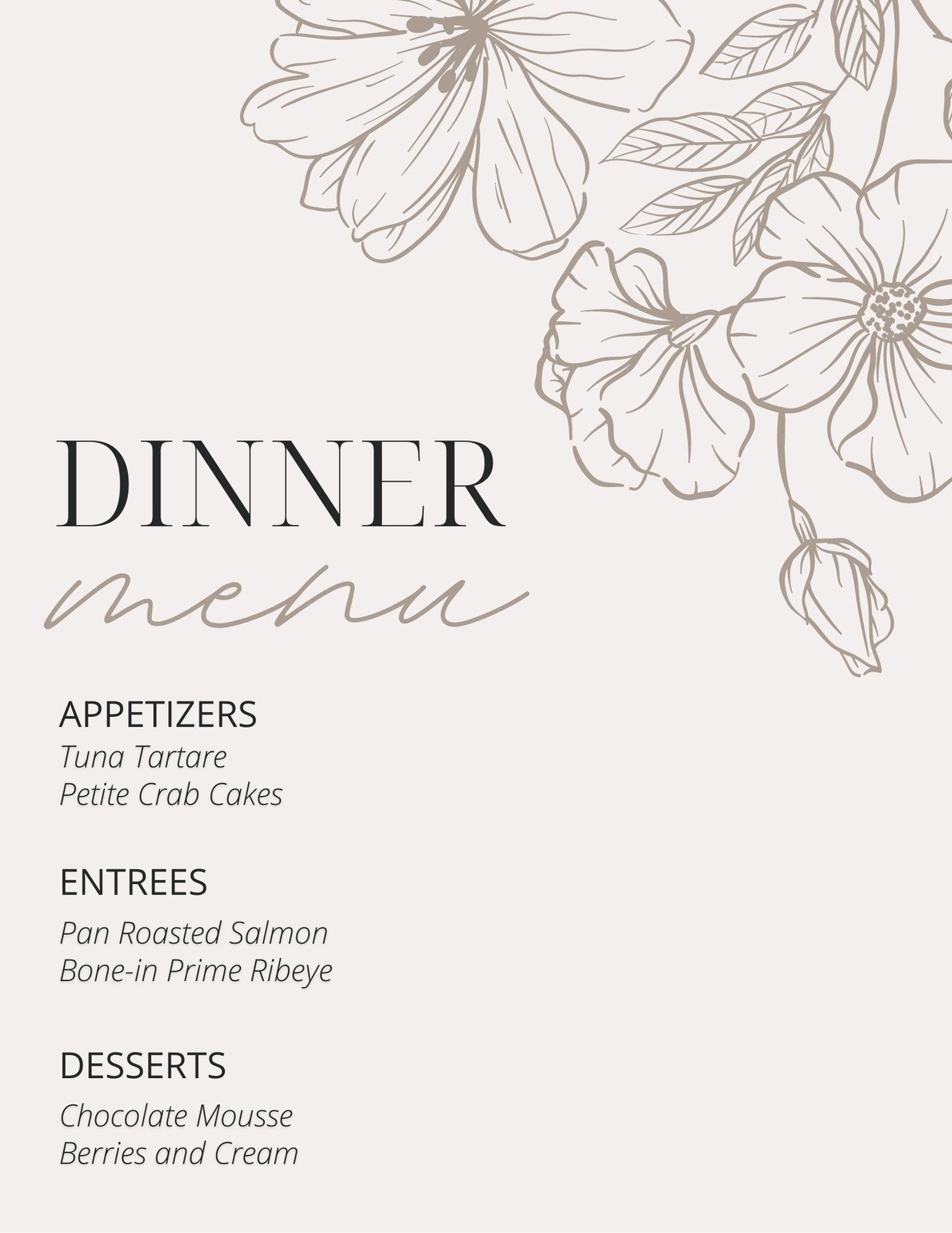Free Printable And Customizable Dinner Party Menu Templates | Canva for Free Printable Dinner Party Menu Template