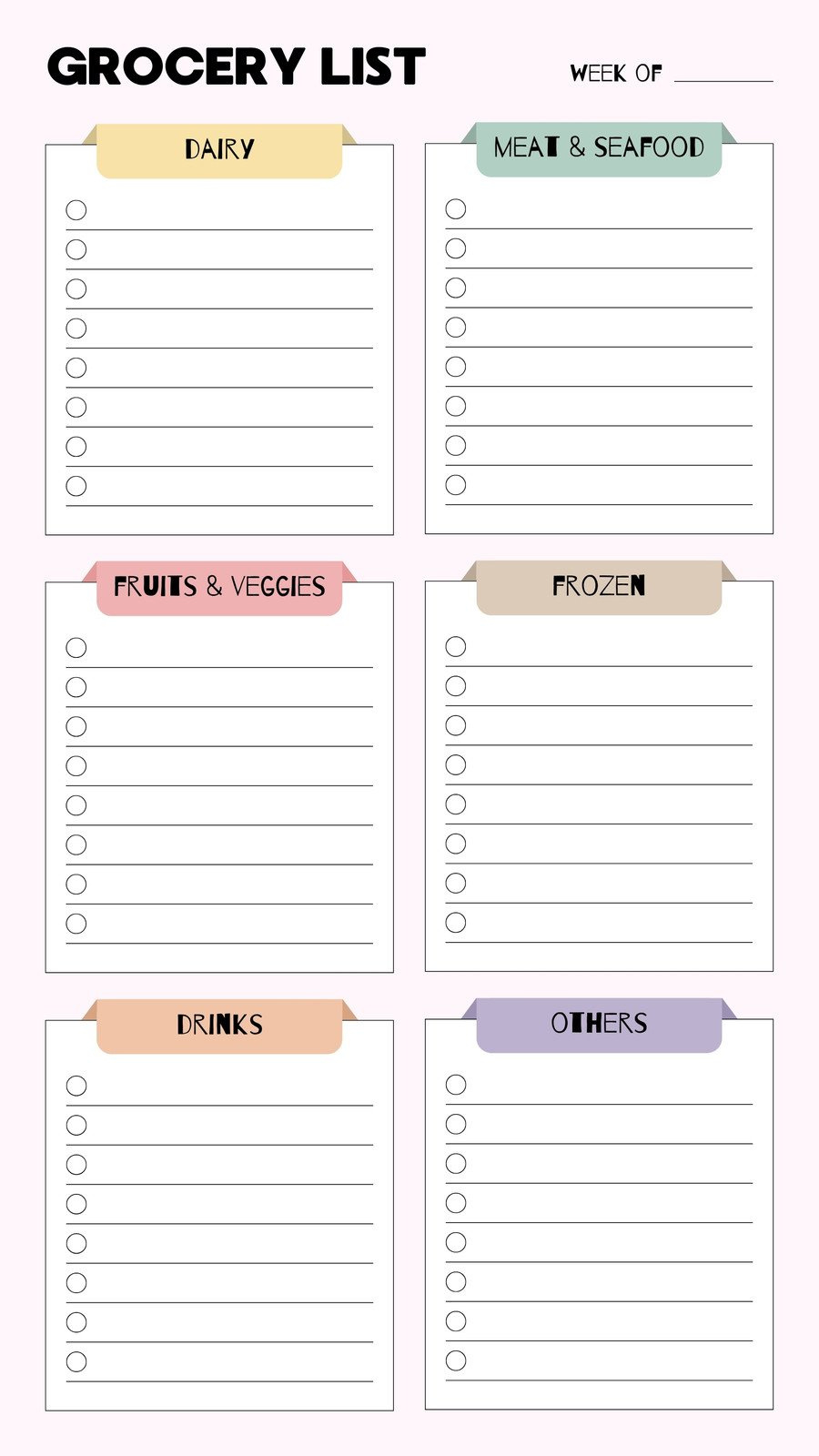 Free Printable And Customizable Grocery List Templates | Canva with Free Printable Shopping List