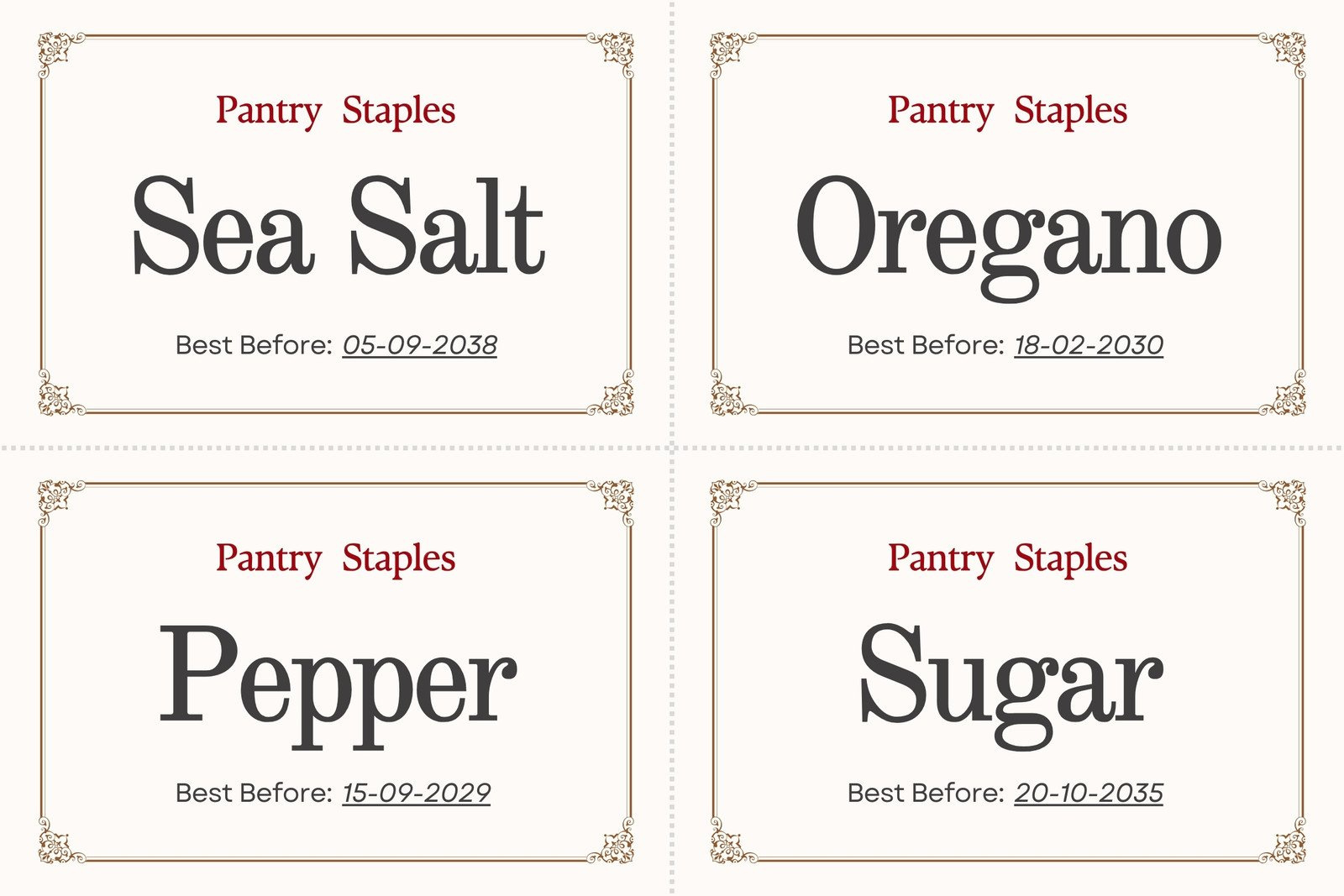 Free Printable And Customizable Kitchen Label Templates | Canva for Free Printable From The Kitchen Of Labels