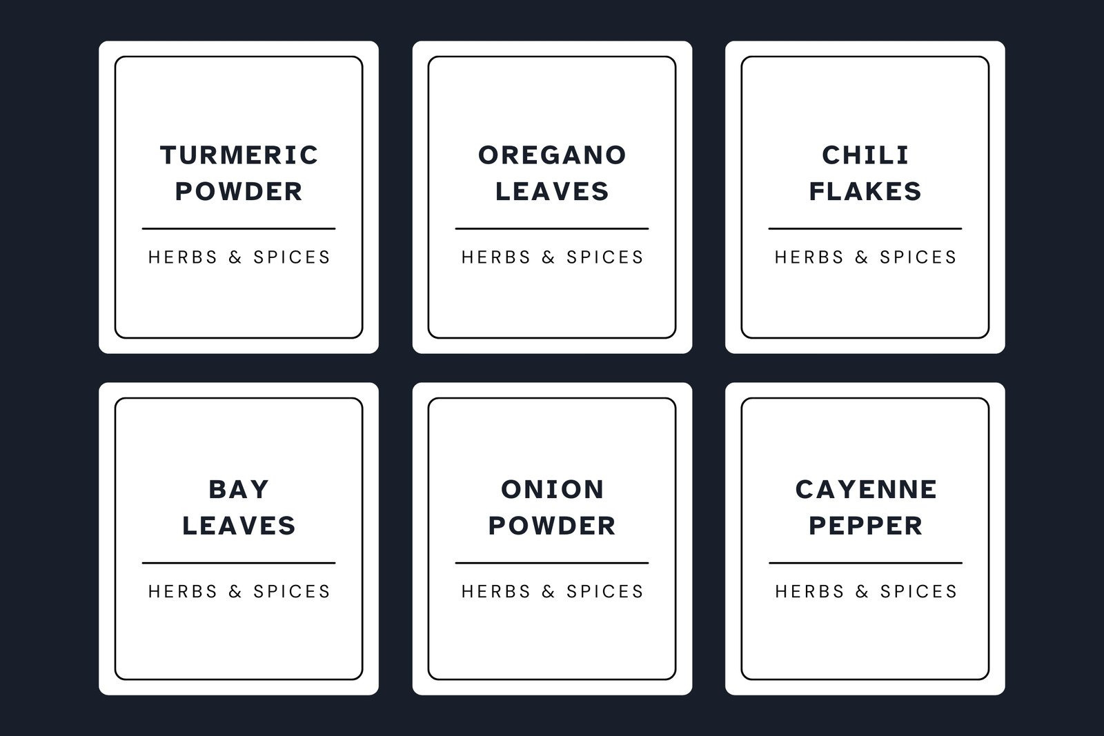 Free Printable And Customizable Kitchen Label Templates | Canva intended for Free Printable Spice Labels