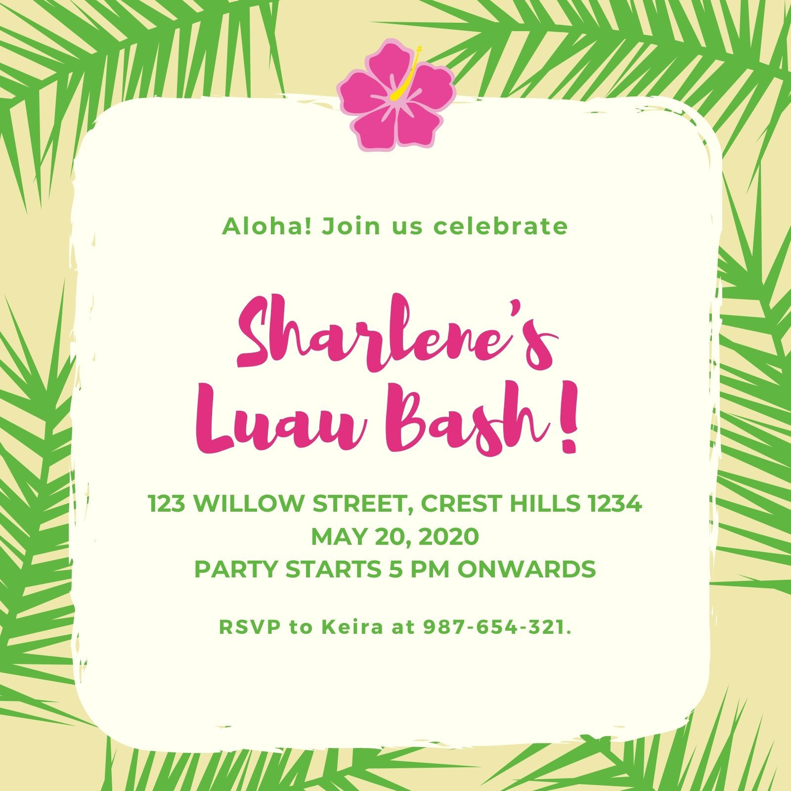 Free, Printable And Customizable Luau Invitation Templates | Canva inside Free Printable Luau Flyers