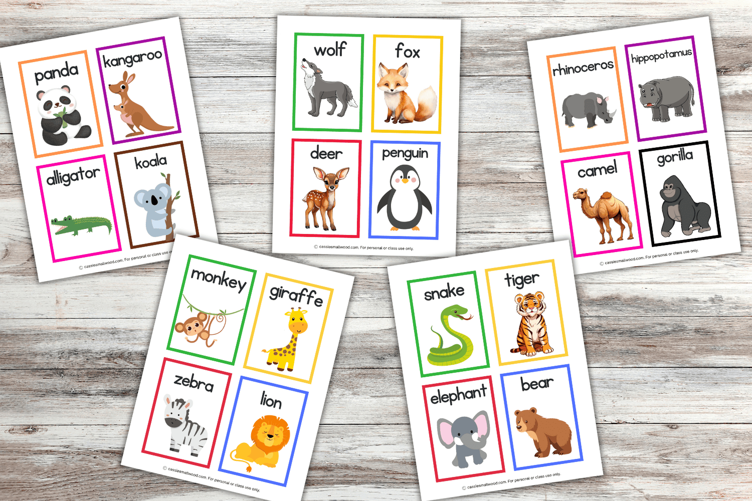 Free Printable Animal Flash Cards For Preschool Kids - Cassie with regard to Free Printable Animal Cards