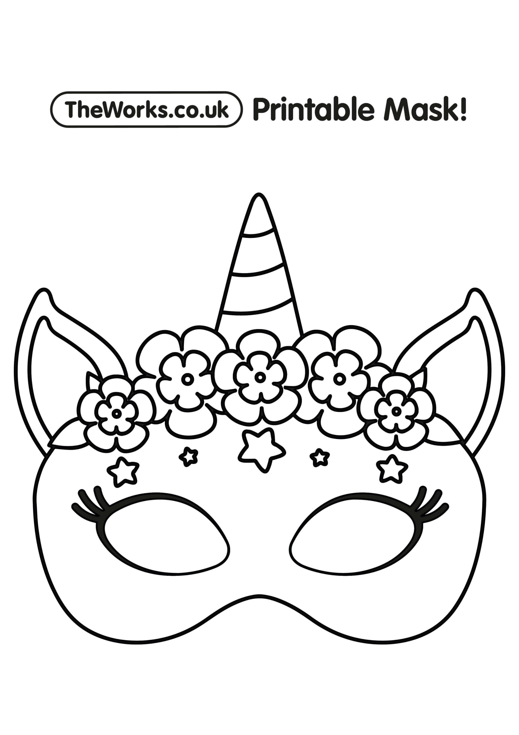 Free Printable Animal Masks | The Works with Free Printable Unicorn Mask