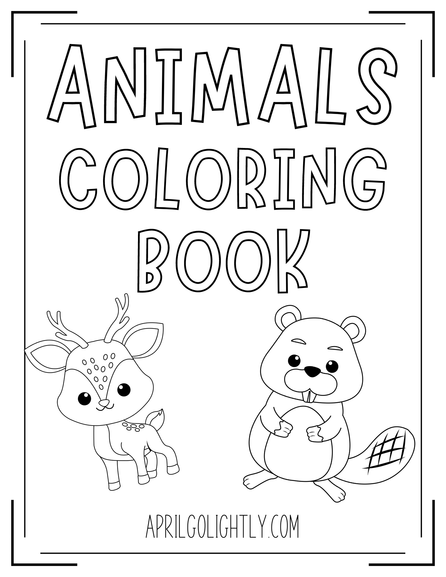 Free Printable Animals Coloring Book - April Golightly regarding Free Printable Coloring Books