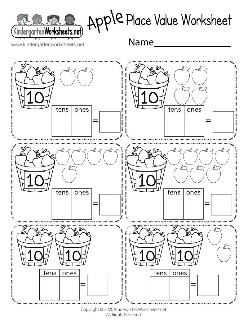 Free Printable Apple Place Value Worksheet pertaining to Free Printable Place Value Worksheets
