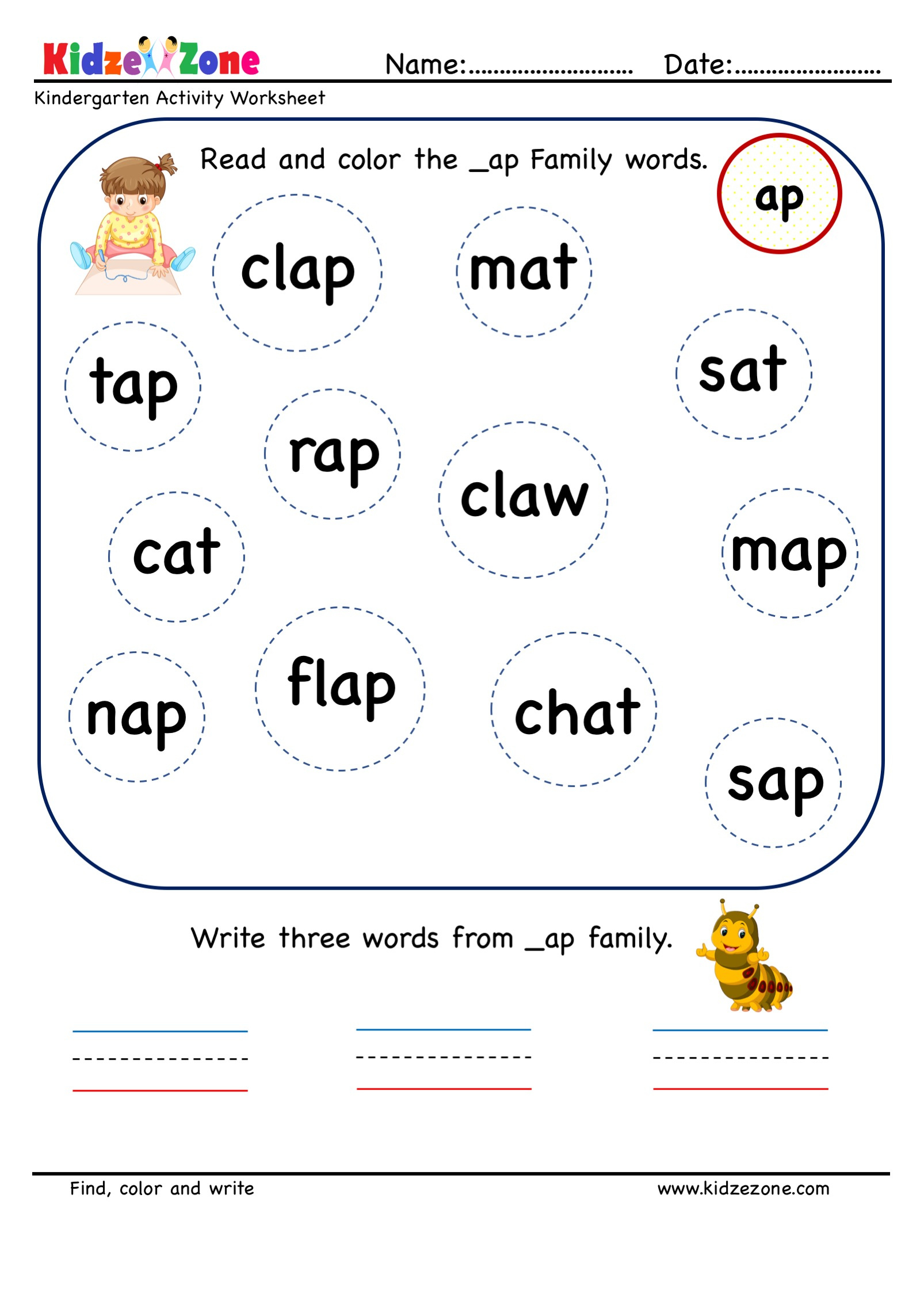 Free Printable -At Word Family Worksheets - Worksheets Library throughout Free Printable Word Family Worksheets For Kindergarten