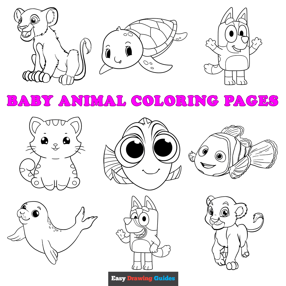 Free Printable Baby Animal Coloring Pages For Kids pertaining to Free Printable Pictures Of Baby Animals