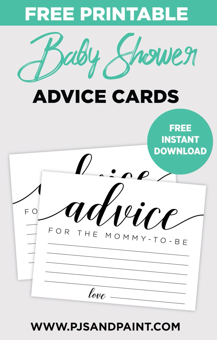 Free Printable Baby Shower Advice Cards within Mommy Advice Cards Free Printable