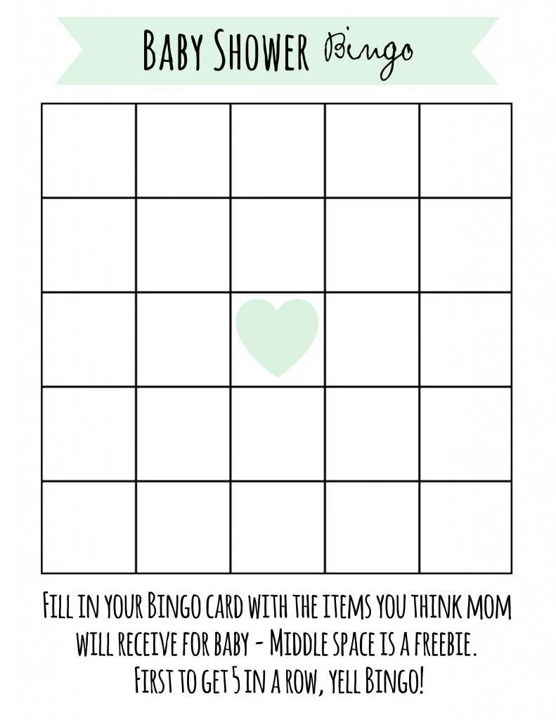 Free Printable Baby Shower Bingo inside Baby Bingo Free Printable Template