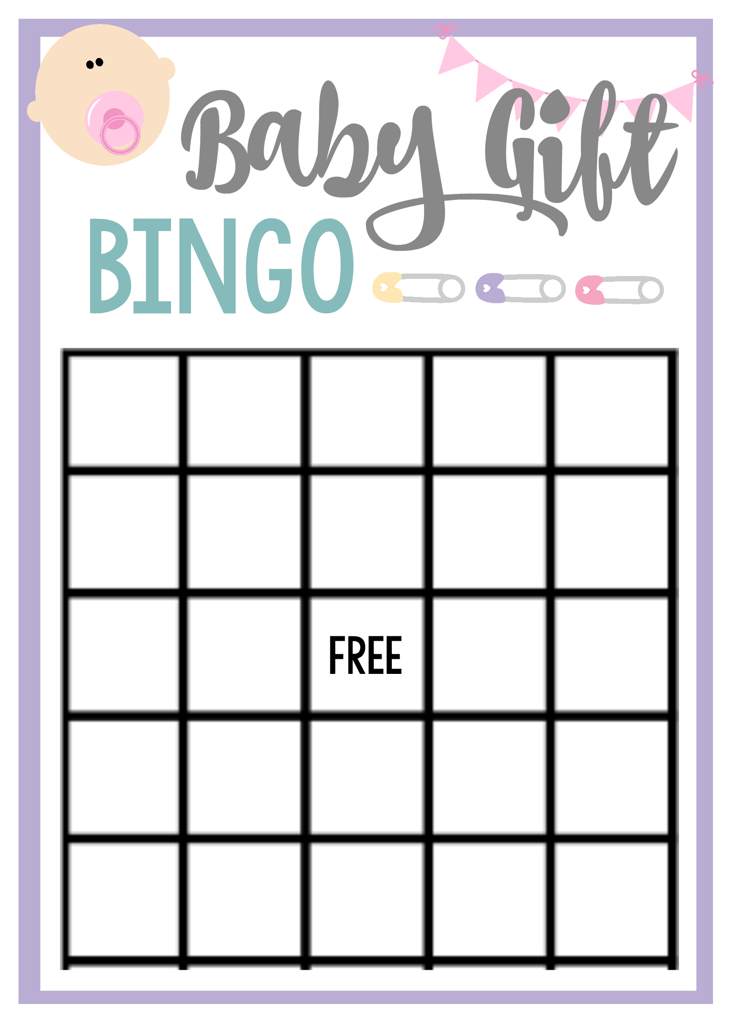 Free Printable Baby Shower Games For Large Groups – Fun-Squared with Baby Bingo Free Printable Template