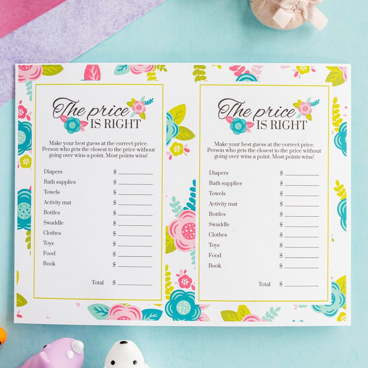 Free Printable Baby Shower Price Is Right Game - Play Party Plan regarding Free Printable Baby Shower Bingo For 50 People