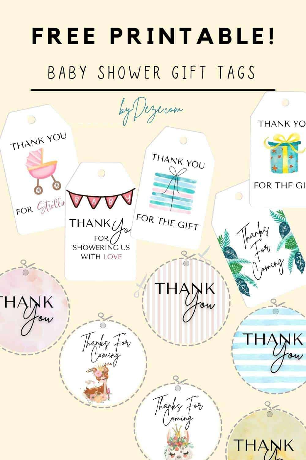 Free Printable Baby Shower Thank You Tags (For Favors & Goodie intended for Free Printable Baby Shower Gift Tags