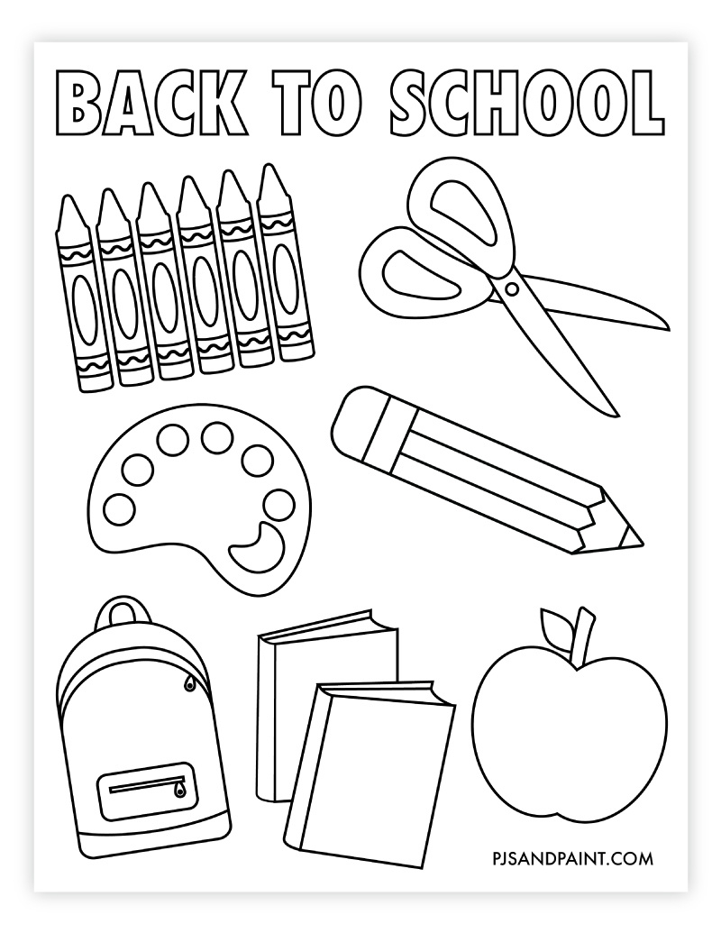 Free Printable Back To School Coloring Page - Pjs And Paint inside Free Printable Back To School
