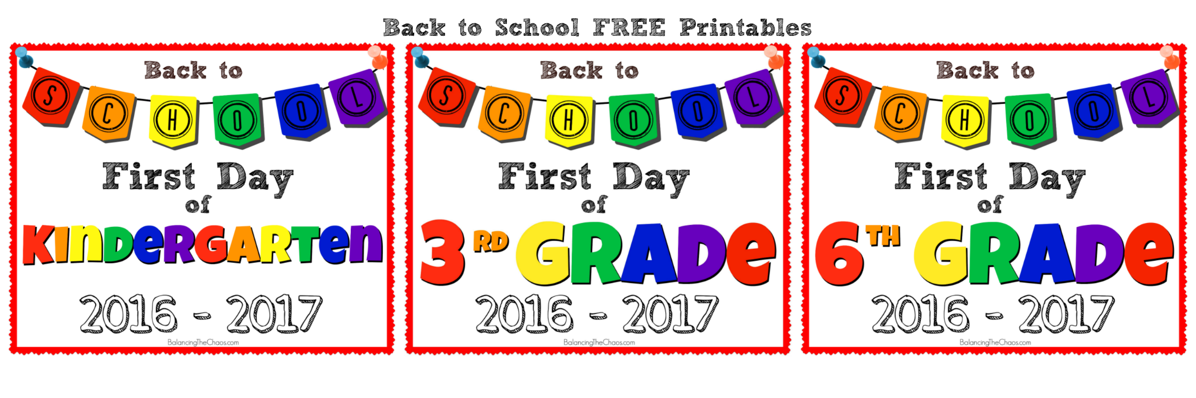 Free Printable: Back To School Photo Signs - Balancing The Chaos in Free Printable Back To School Signs 2017