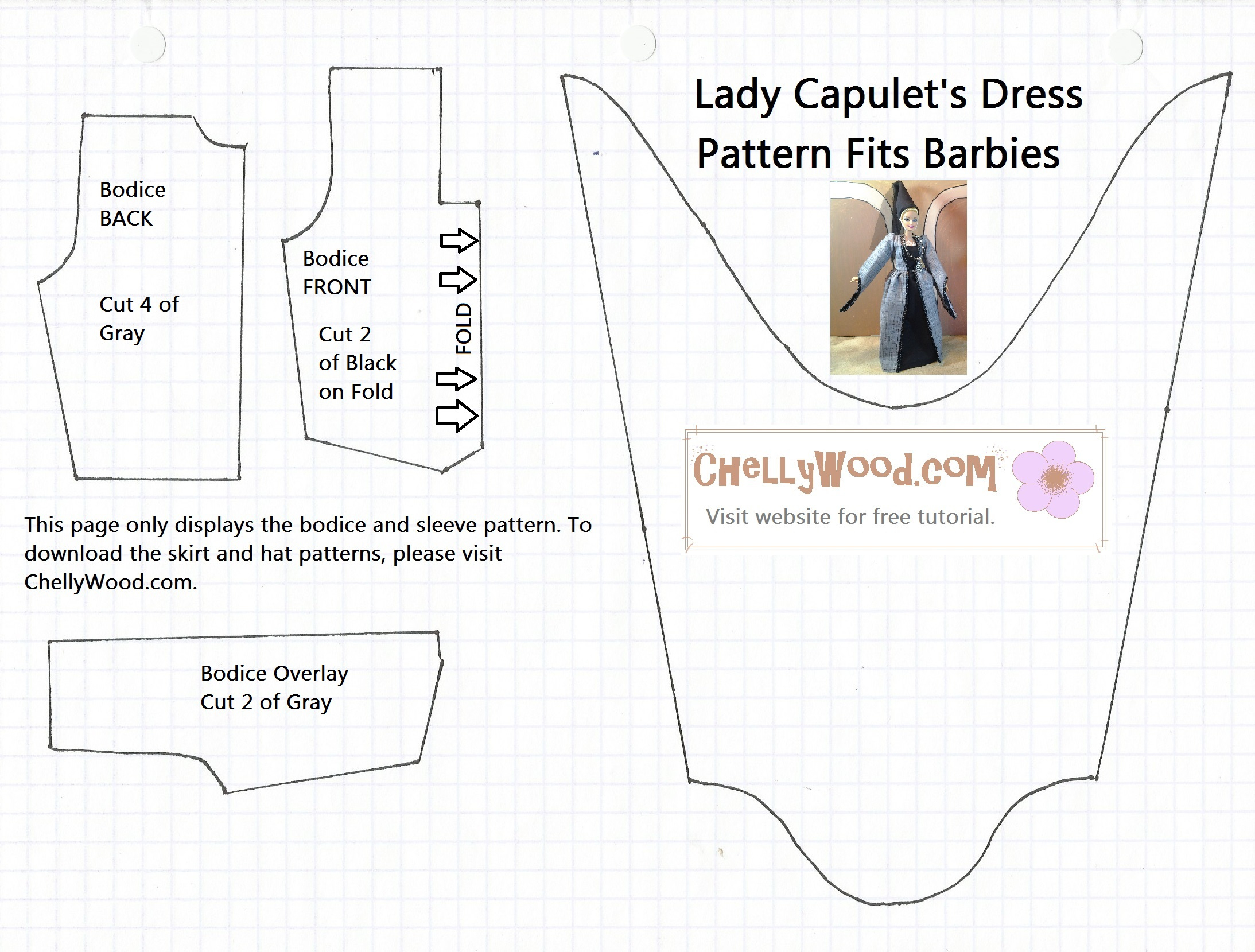 Free Printable Barbie Doll Clothes Patterns - Free Doll Clothes in Barbie Dress Patterns Free Printable Pdf