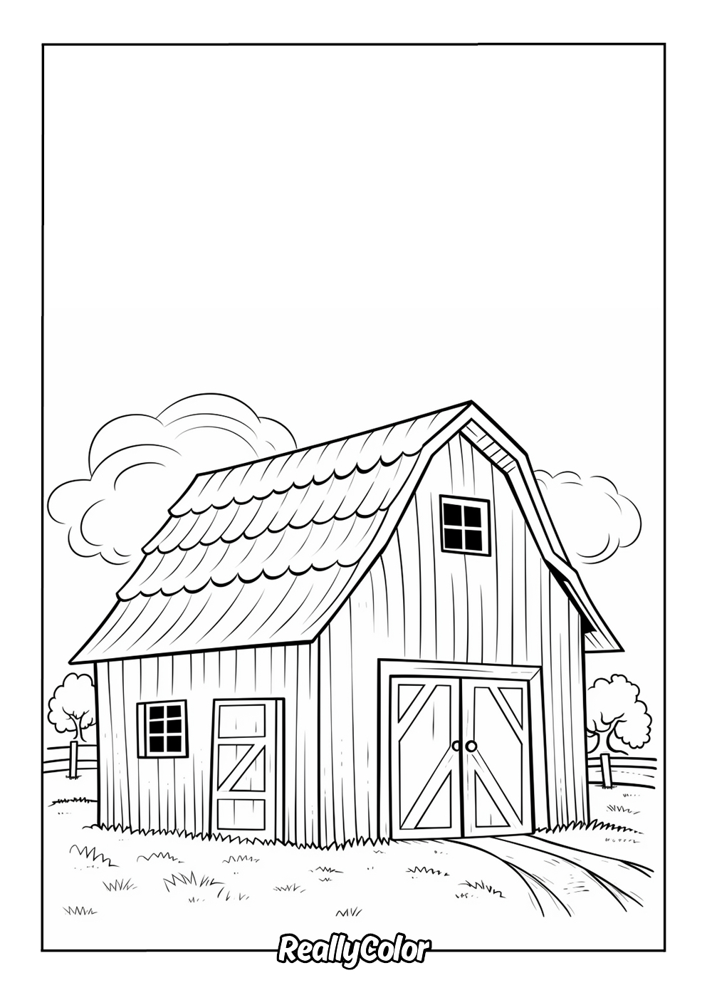 Free Printable Barn Coloring Pages inside Free Printable Barn Coloring Pages