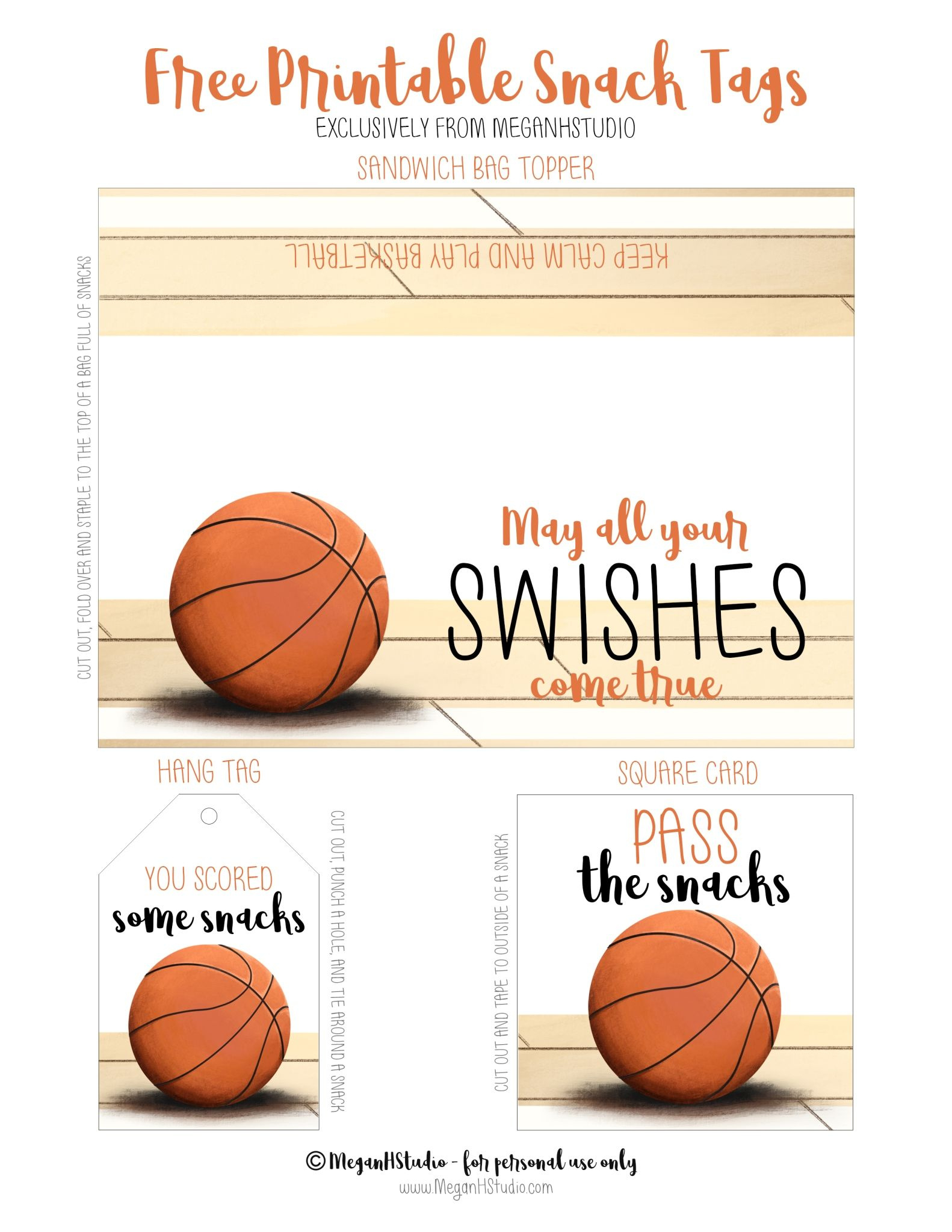 Free Printable Basketball Snack Tags - Meganhstudio - Worksheets regarding Free Printable Basketball Labels