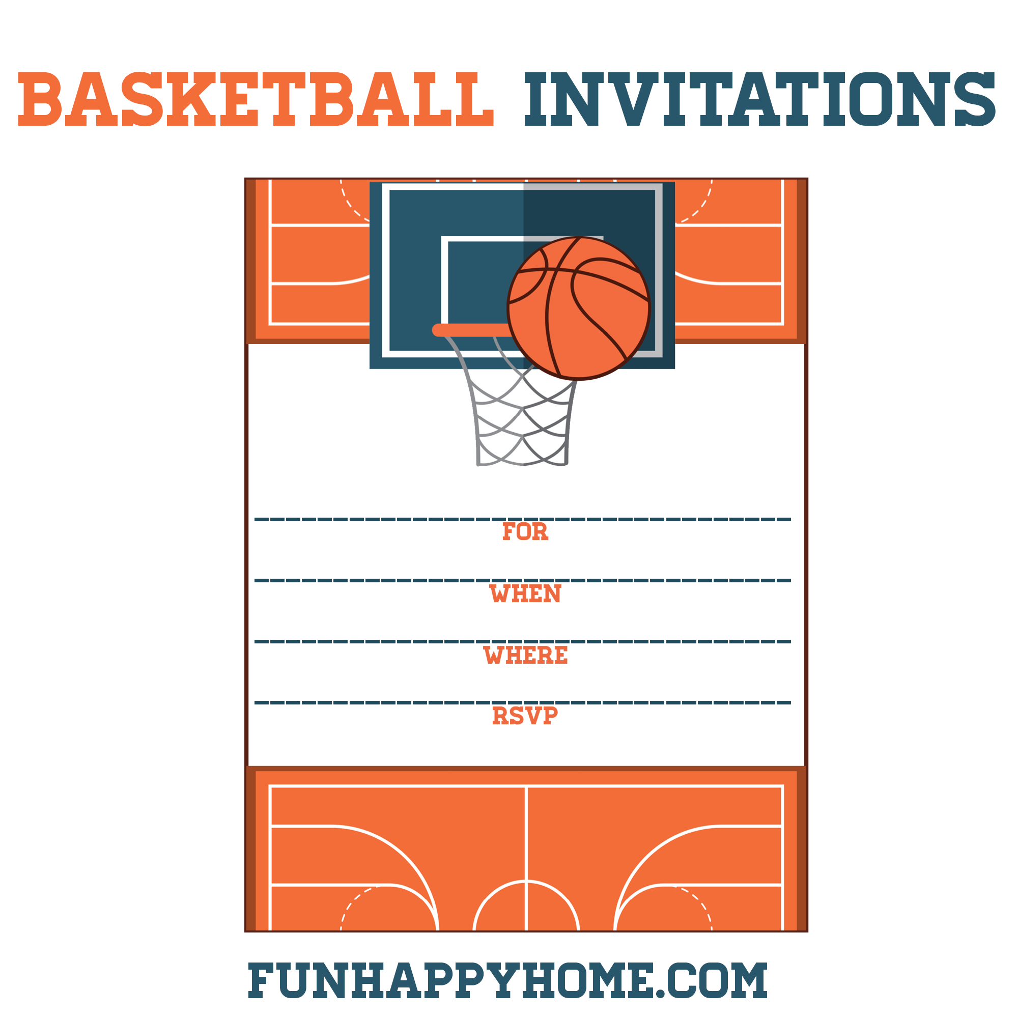 Free Printable Basketball Themed Party Invitations - Fun Happy Home with regard to Basketball Invites Free Printable