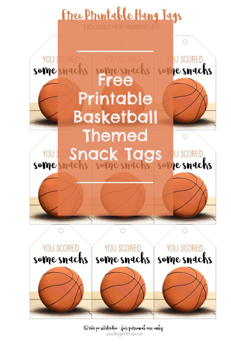Free Printable Basketball Themed Snack Tags in Free Printable Basketball Labels