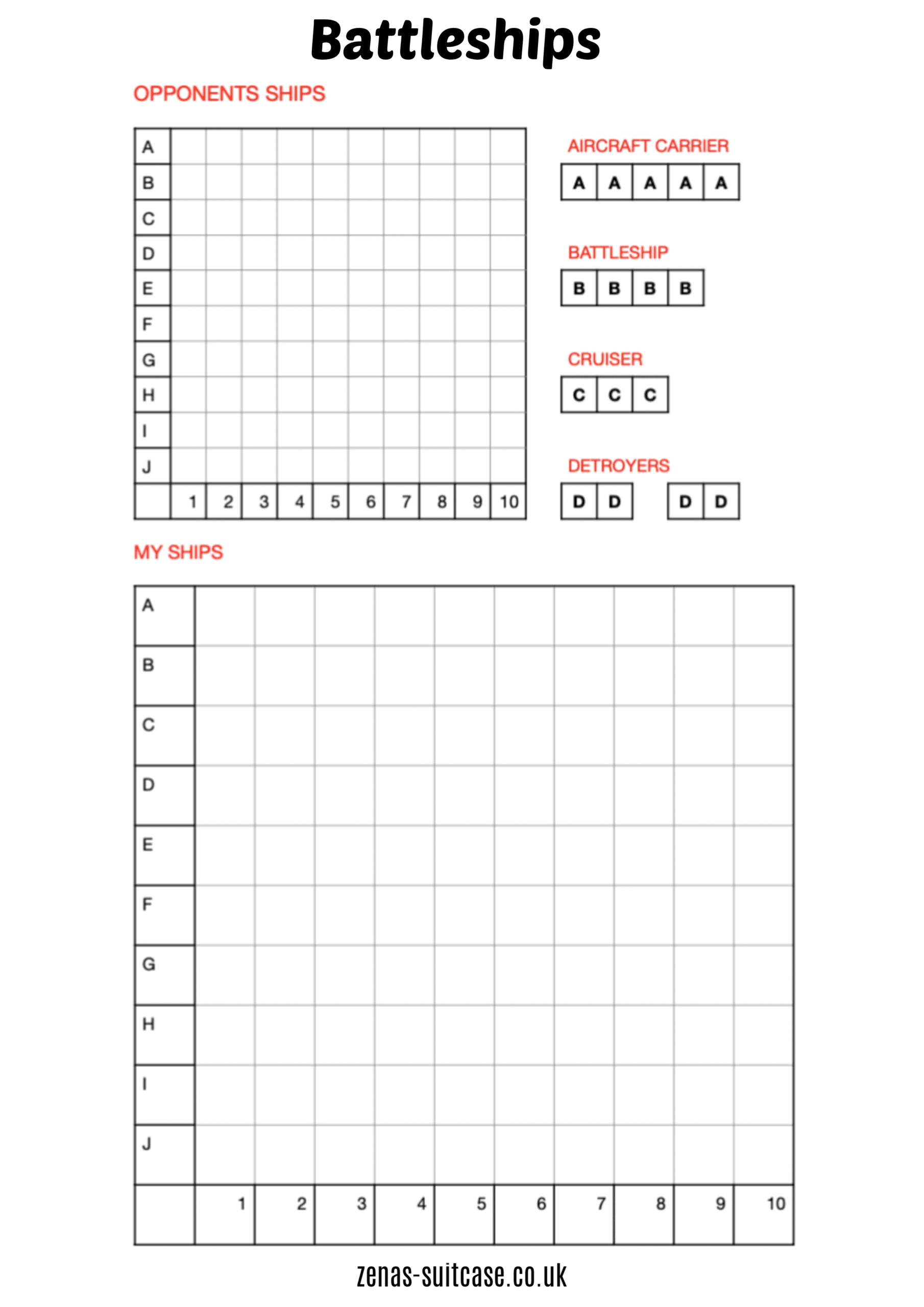 Free Printable Battleship Game To Play Anywhere - Worksheets Library regarding Free Printable Battleship Game