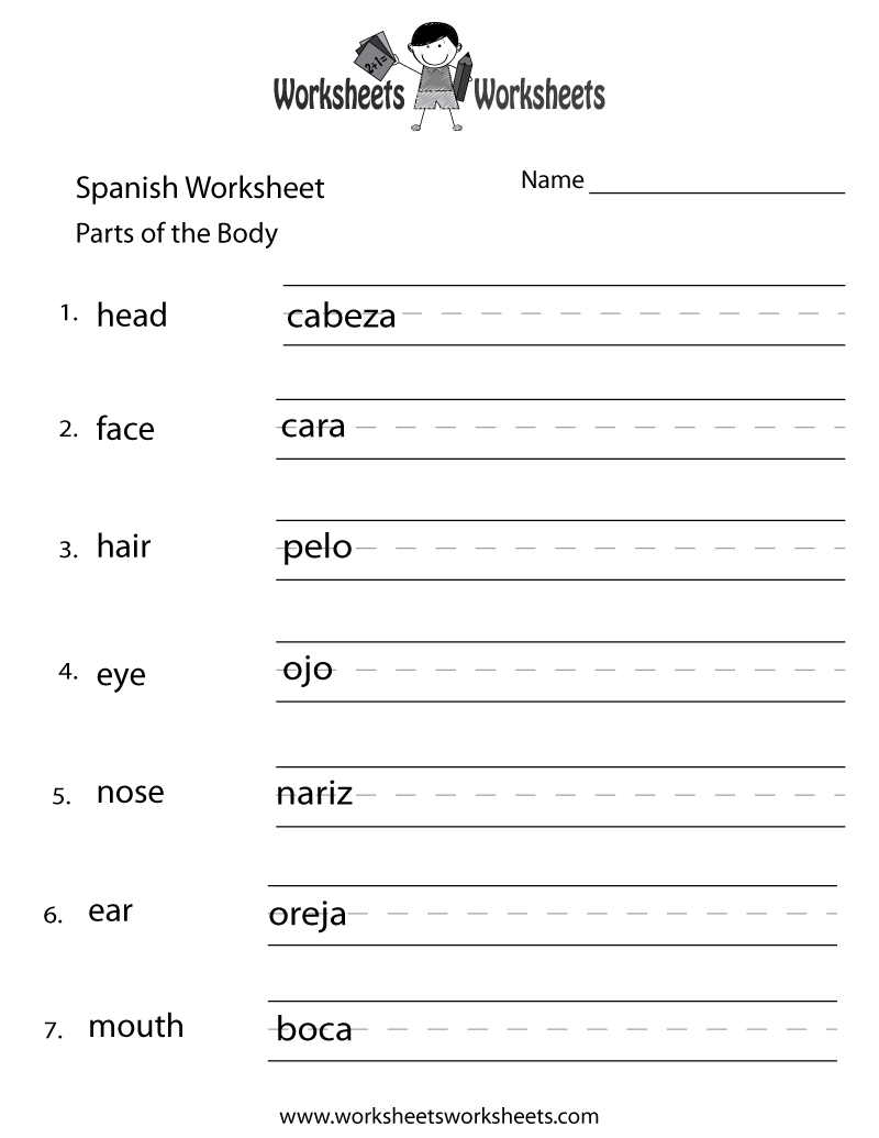 Free Printable Beginning Spanish Worksheet - Worksheets Library inside Free Printable Elementary Spanish Worksheets