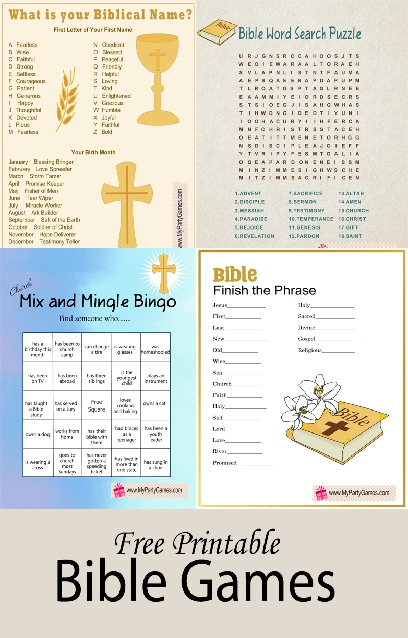 Free Printable Bible Games within Free Printable Games For Adults