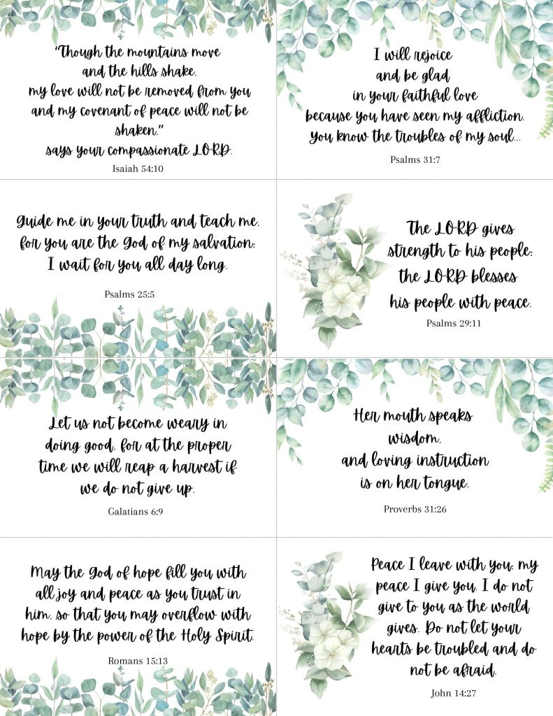 Free Printable Bible Verse Cards For Women with Free Printable Scripture Cards