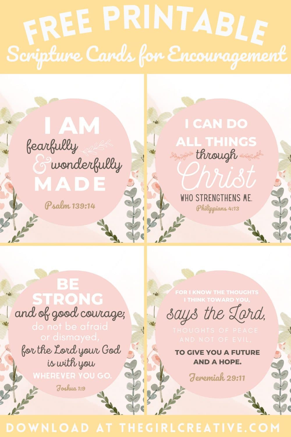 Free Printable Bible Verses For Encouragement - The Girl Creative pertaining to Free Printable Inspirational Bible Verses
