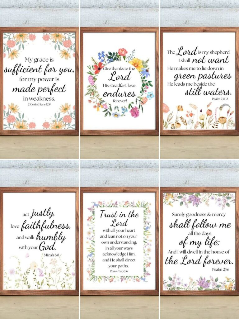 Free Printable Bible Verses With Beautiful Floral Designs - inside Free Printable Bible Verses To Frame