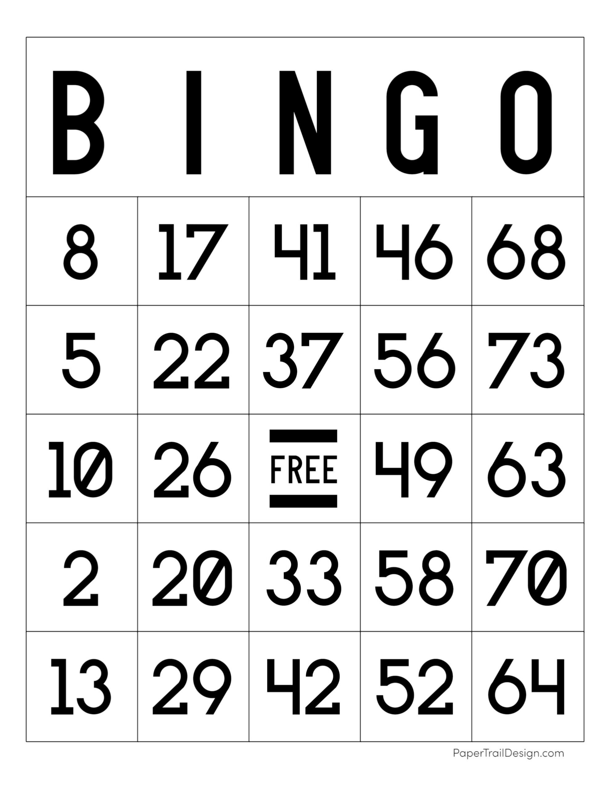 Free Printable Bingo Cards - Paper Trail Design - Worksheets Library with Bingo Generator Free Printable