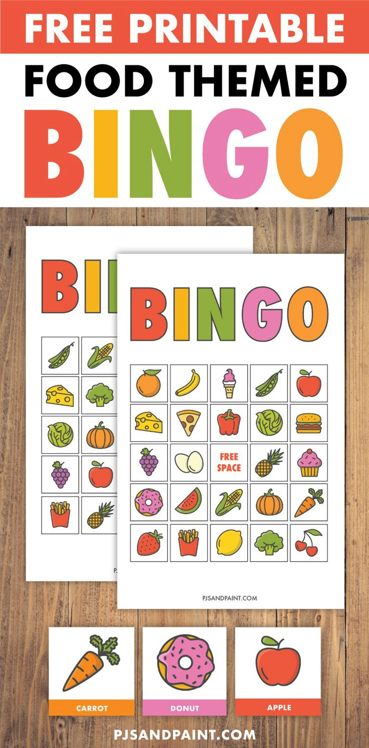 Free Printable Bingo For Kids Food Themed | Bingo For Kids, Bingo intended for Free Printable Bingo Games