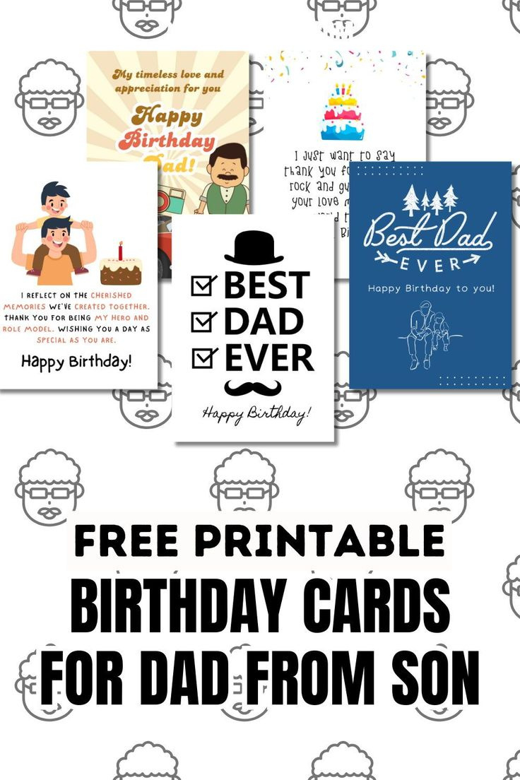 Free Printable Birthday Cards For Dad From Son within Free Printable Birthday Cards For Dad