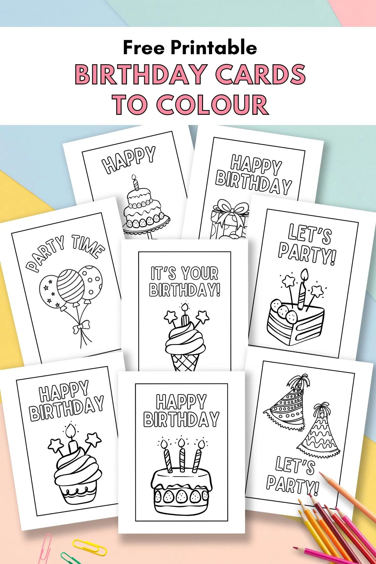 Free Printable Birthday Cards To Colour — Gathering Beauty for Free Printable Birthday Cards For Adults