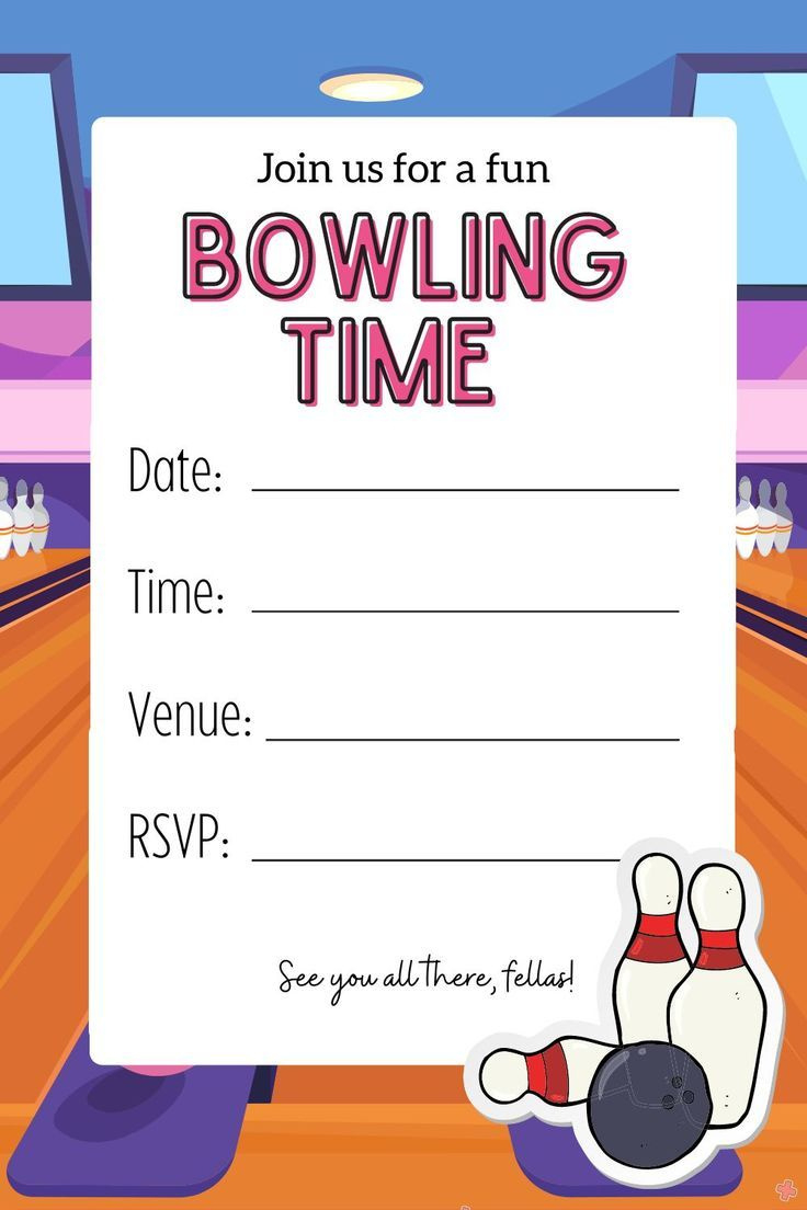 Free Printable Blank Bowling Invitation Template Pdf regarding Free Printable Bowling Invitation Templates
