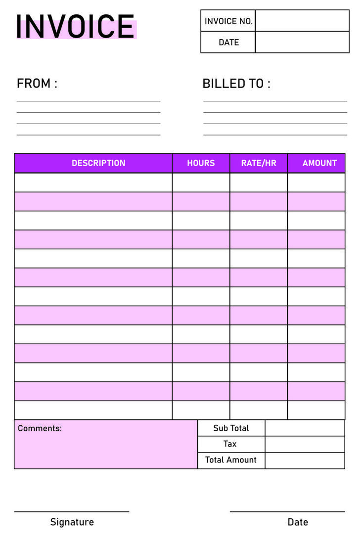 Free Printable Blank Invoice Template Pdf with Free Printable Blank Invoice Sheet