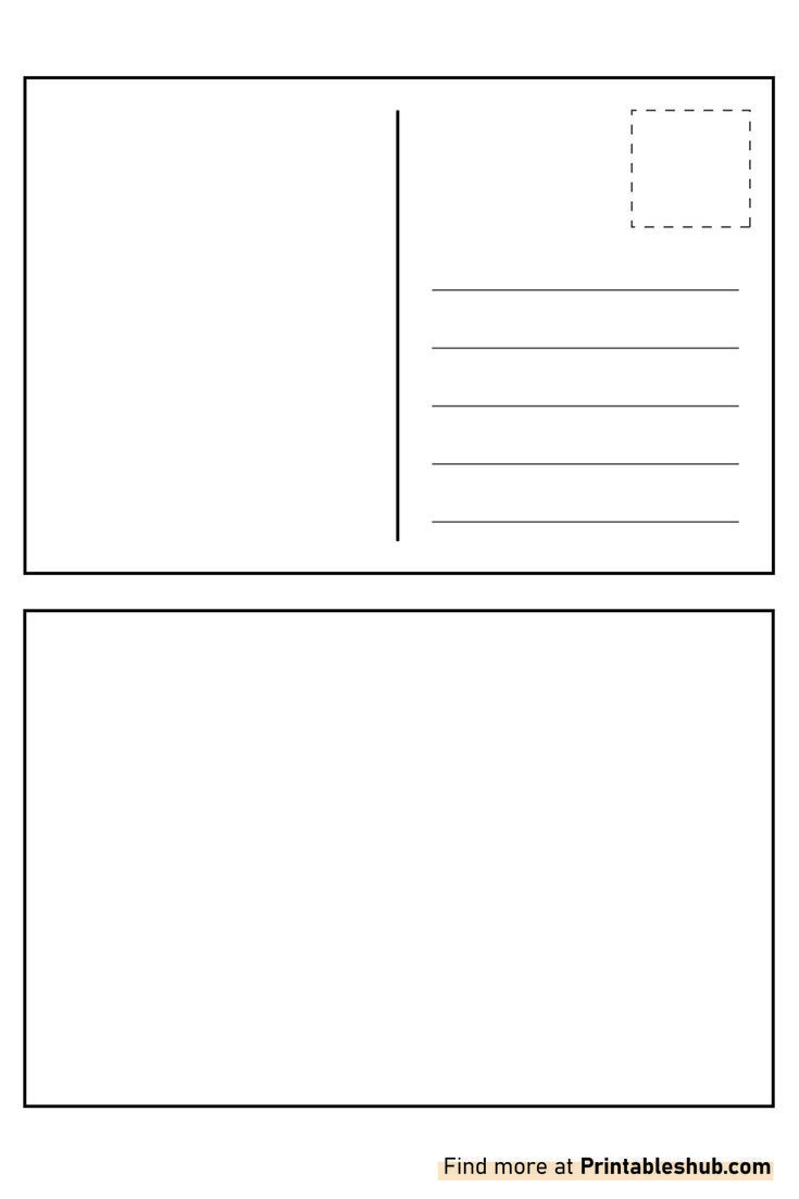 Free Printable Blank Postcard Template Pdf intended for Free Blank Printable Postcards