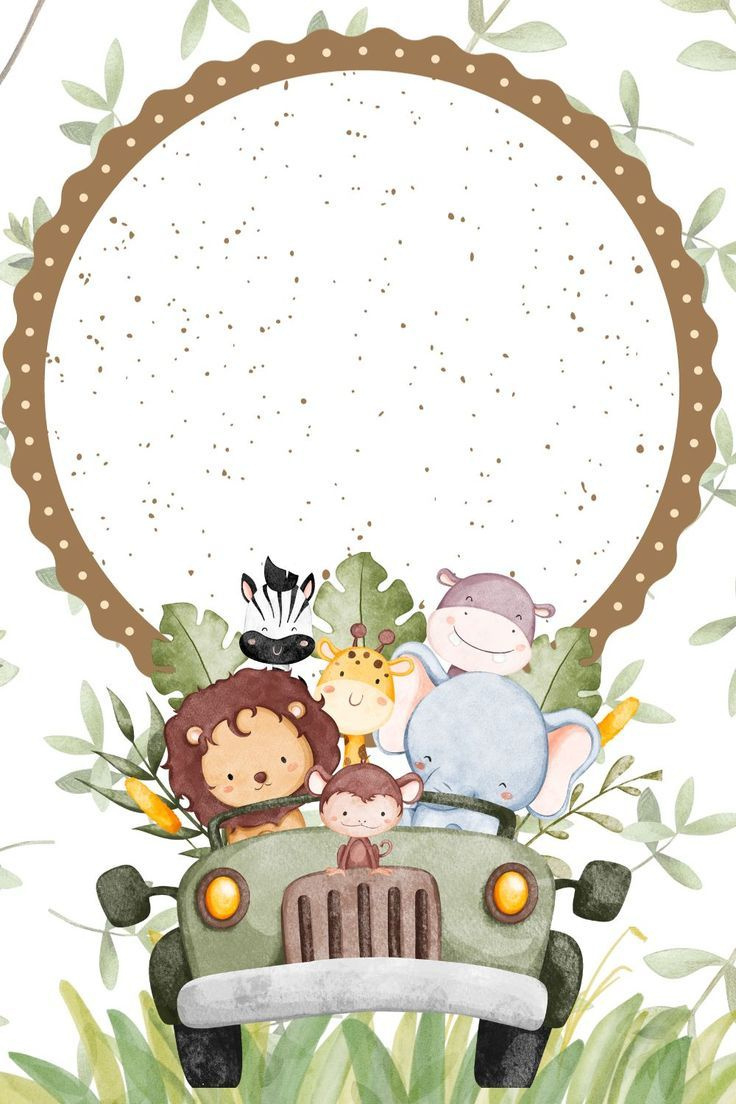 Free Printable Blank Safari Invitation Template [Pdf Included] in Free Printable Jungle Safari Baby Shower Invitations