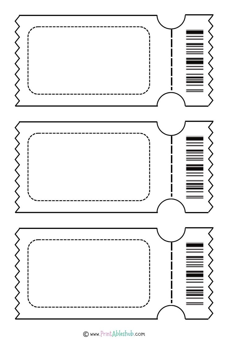 Free Printable Blank Ticket Design Templates [Pdf Included throughout Free Printable Tickets