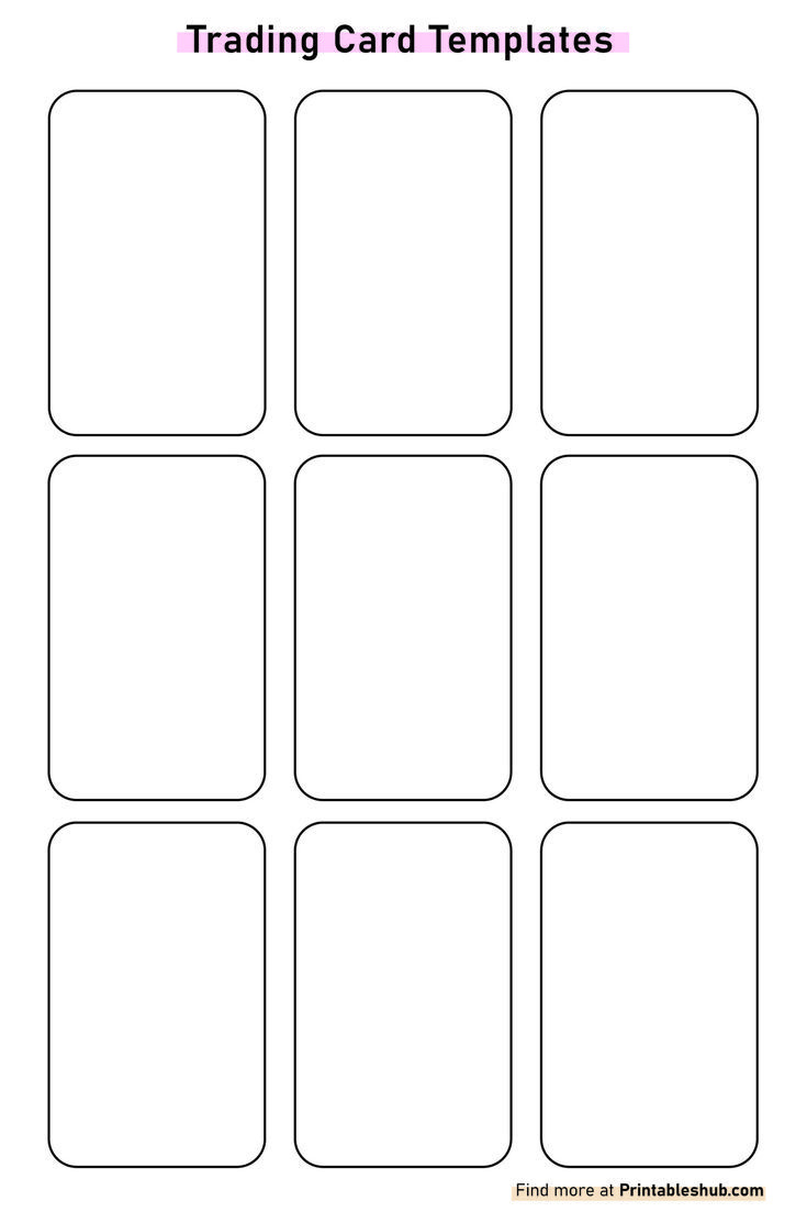 Free Printable Blank Trading Card Template Pdf pertaining to Free Printable Baseball Card Template