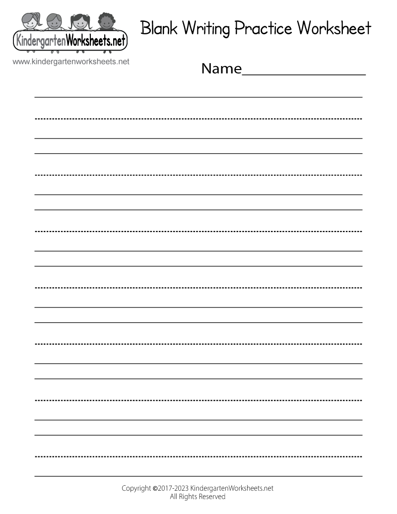 Free Printable Blank Writing Practice Worksheet pertaining to Free Printable Blank Handwriting Worksheets