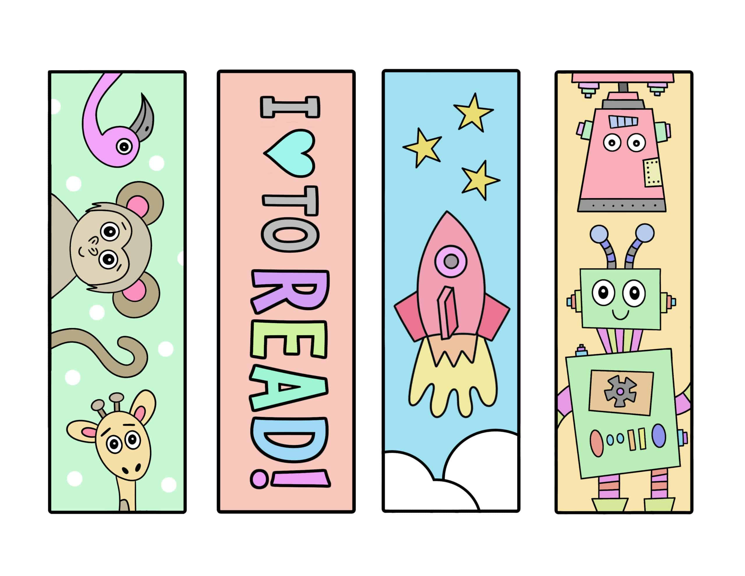 Free Printable Bookmarks To Color! ⋆ The Hollydog Blog inside Free Printable Book Marks