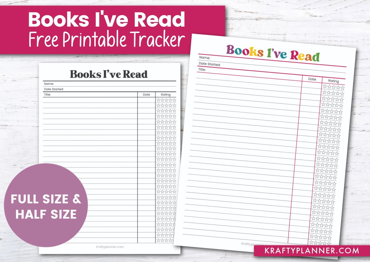 Free Printable Books I'Ve Read Tracker — Krafty Planner for Free Printable Textbooks