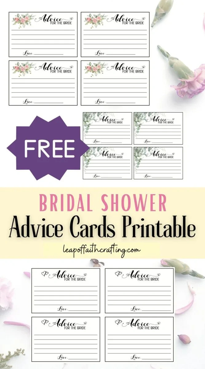 Free Printable Bridal Shower Advice Cards! - Leap Of Faith Crafting for Free Printable Bridal Shower Advice Cards